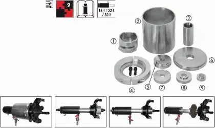 Комплект монтажн. инструмента, ступица колеса / к. подшипник VIGOR купить