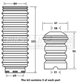 Пылезащитный комплект, амортизатор FIRST LINE купить