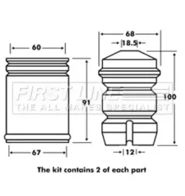 Пылезащитный комплект, амортизатор FIRST LINE купить