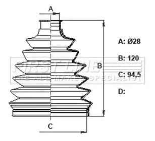 Пыльник, приводной вал FIRST LINE купить