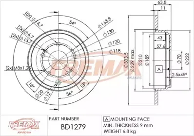 Тормозной диск FREMAX купить