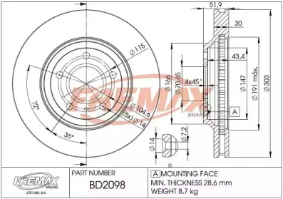 Тормозной диск FREMAX купить