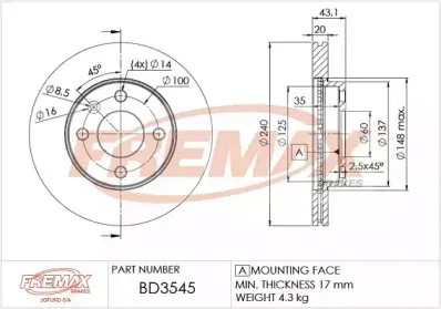 Тормозной диск FREMAX купить