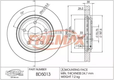 Тормозной диск FREMAX купить