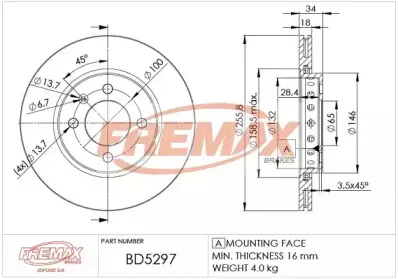 Тормозной диск FREMAX купить