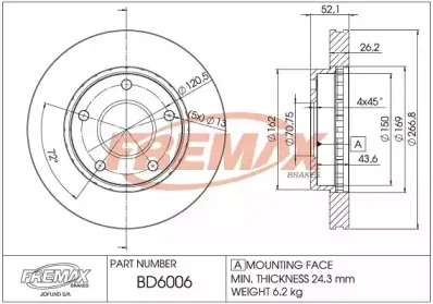 Тормозной диск FREMAX купить