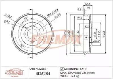 Тормозной барабан FREMAX купить