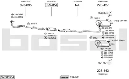Система выпуска ОГ BOSAL купить