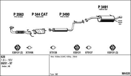Система выпуска ОГ FENNO купить