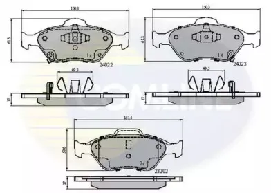 Комплект тормозных колодок, дисковый тормоз COMLINE купить