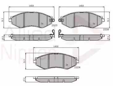 Комплект тормозных колодок, дисковый тормоз COMLINE купить