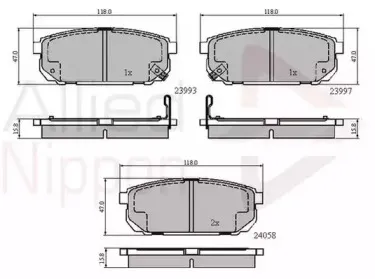 Комплект тормозных колодок, дисковый тормоз COMLINE купить
