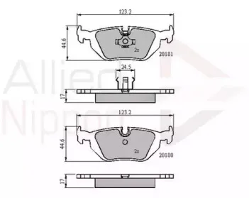 Комплект тормозных колодок, дисковый тормоз COMLINE купить