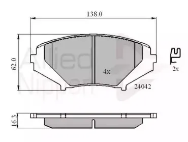 Комплект тормозных колодок, дисковый тормоз COMLINE купить
