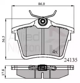 Комплект тормозных колодок, дисковый тормоз COMLINE купить