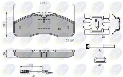 Комплект тормозных колодок, дисковый тормоз COMLINE купить