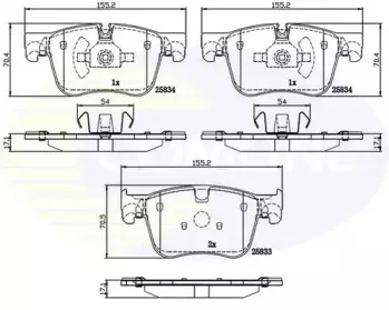 Комплект тормозных колодок, дисковый тормоз COMLINE купить