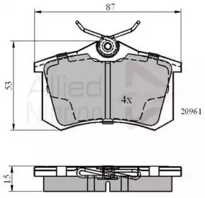 Комплект тормозных колодок, дисковый тормоз COMLINE купить