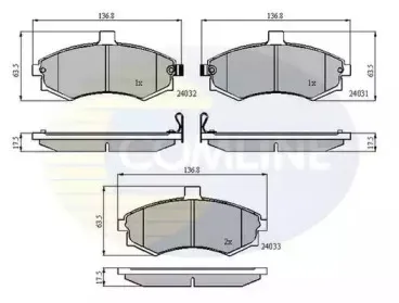 Комплект тормозных колодок, дисковый тормоз COMLINE купить