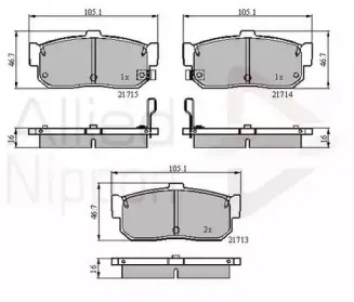 Комплект тормозных колодок, дисковый тормоз COMLINE купить