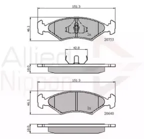 Комплект тормозных колодок, дисковый тормоз COMLINE купить