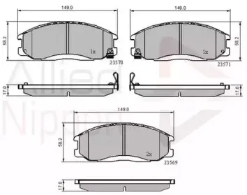 Комплект тормозных колодок, дисковый тормоз COMLINE купить