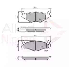 Комплект тормозных колодок, дисковый тормоз COMLINE купить