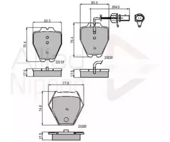 Комплект тормозных колодок, дисковый тормоз COMLINE купить