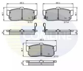 Комплект тормозных колодок, дисковый тормоз COMLINE купить