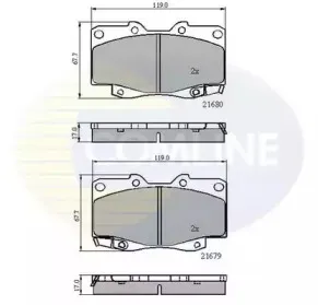 Комплект тормозных колодок, дисковый тормоз COMLINE купить