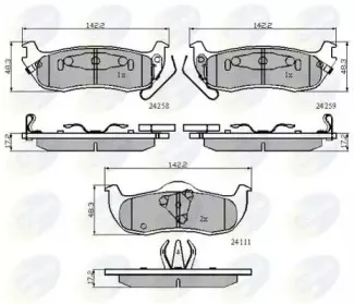 Комплект тормозных колодок, дисковый тормоз COMLINE купить