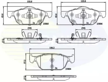 Комплект тормозных колодок, дисковый тормоз COMLINE купить