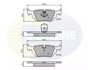 Комплект тормозных колодок, дисковый тормоз COMLINE купить
