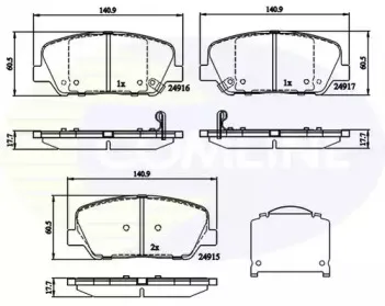 Комплект тормозных колодок, дисковый тормоз COMLINE купить