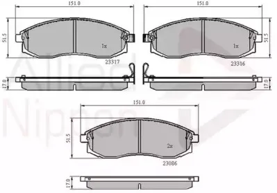 Комплект тормозных колодок, дисковый тормоз COMLINE купить