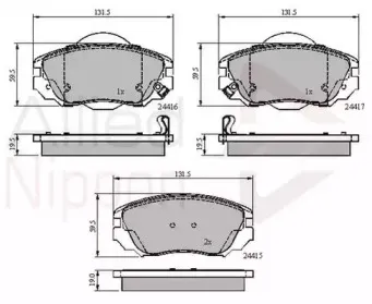 Комплект тормозных колодок, дисковый тормоз COMLINE купить