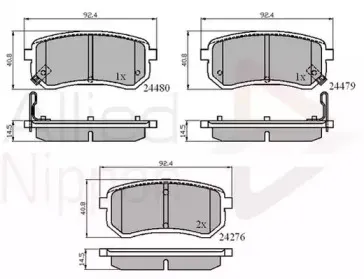 Комплект тормозных колодок, дисковый тормоз COMLINE купить