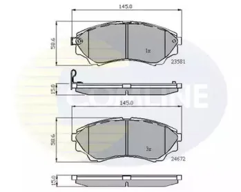 Комплект тормозных колодок, дисковый тормоз COMLINE купить