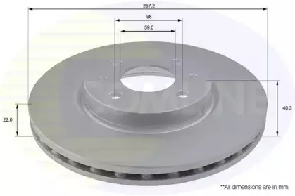 ADC1808V Comline - Диск гальмівний вентильований з покриттям COMLINE купить
