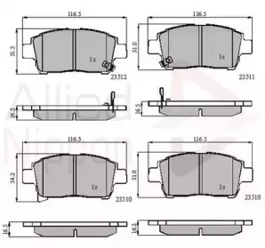 Комплект тормозных колодок, дисковый тормоз COMLINE купить