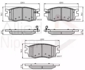 Комплект тормозных колодок, дисковый тормоз COMLINE купить