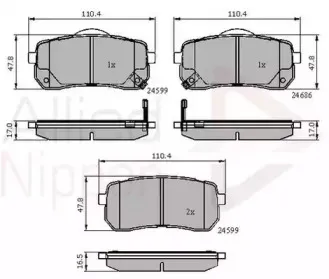 Комплект тормозных колодок, дисковый тормоз COMLINE купить