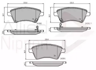 Комплект тормозных колодок, дисковый тормоз COMLINE купить