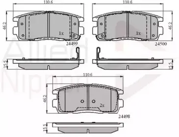 Комплект тормозных колодок, дисковый тормоз COMLINE купить