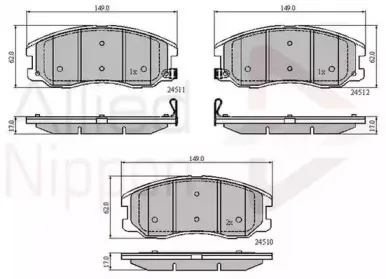Комплект тормозных колодок, дисковый тормоз COMLINE купить