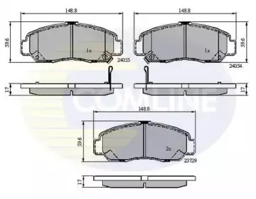 Комплект тормозных колодок, дисковый тормоз COMLINE купить