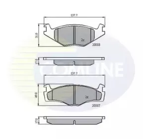 Комплект тормозных колодок, дисковый тормоз COMLINE купить