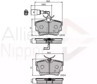 Комплект тормозных колодок, дисковый тормоз COMLINE купить