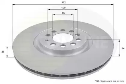 ADC1438V Comline - Диск гальмівний вентильований з покриттям COMLINE купить