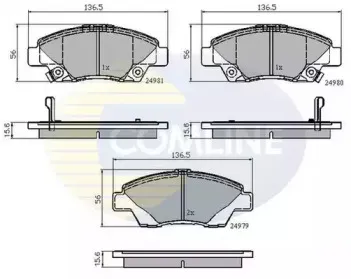 Комплект тормозных колодок, дисковый тормоз COMLINE купить